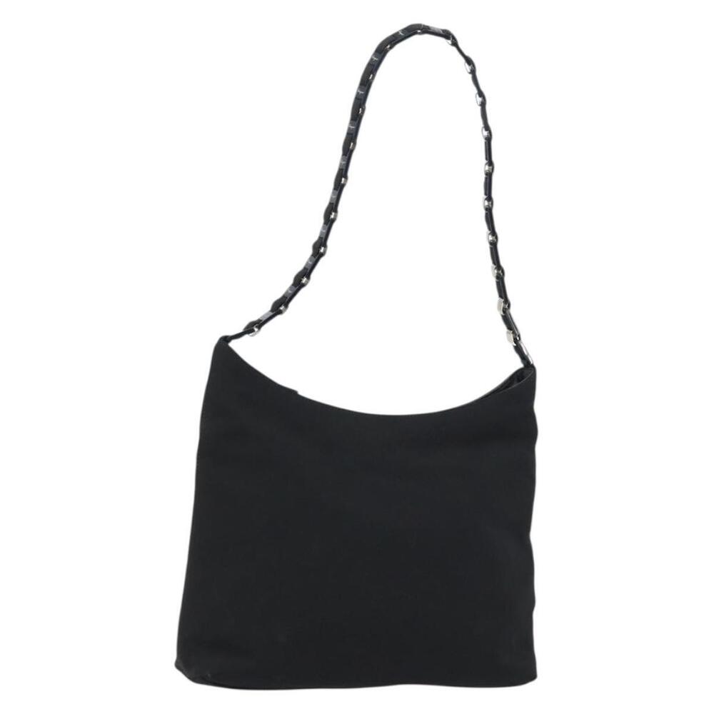 Salvatore Ferragamo Vala Shoulder Bag Nylon Black Auth 160694